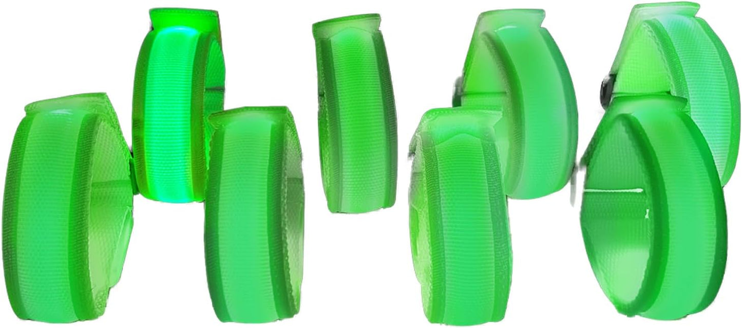 8 Pack LED Bracelets Light Up Wristbands,Glow Flashing Wristbands Glow in The Dark Party Supplies for Party, Festivals, Sports, Camping,Night Events (Green)