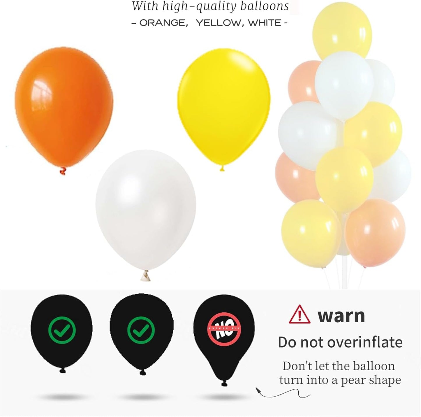 Balloon Column Kit Set of 2,Balloon balloon stands for floor with Base and Pole,Balloon Tower Backdrop Decoration for Wedding, Baby Shower, Birthday Party, or Graduation Party (Orange Yellow)