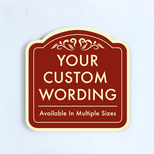 Custom Decorative Metal Outdoor Sign - Personalized Aluminum, Custom Driveway Waterproof Sign Made In USA, 12x12 Design Red Brick