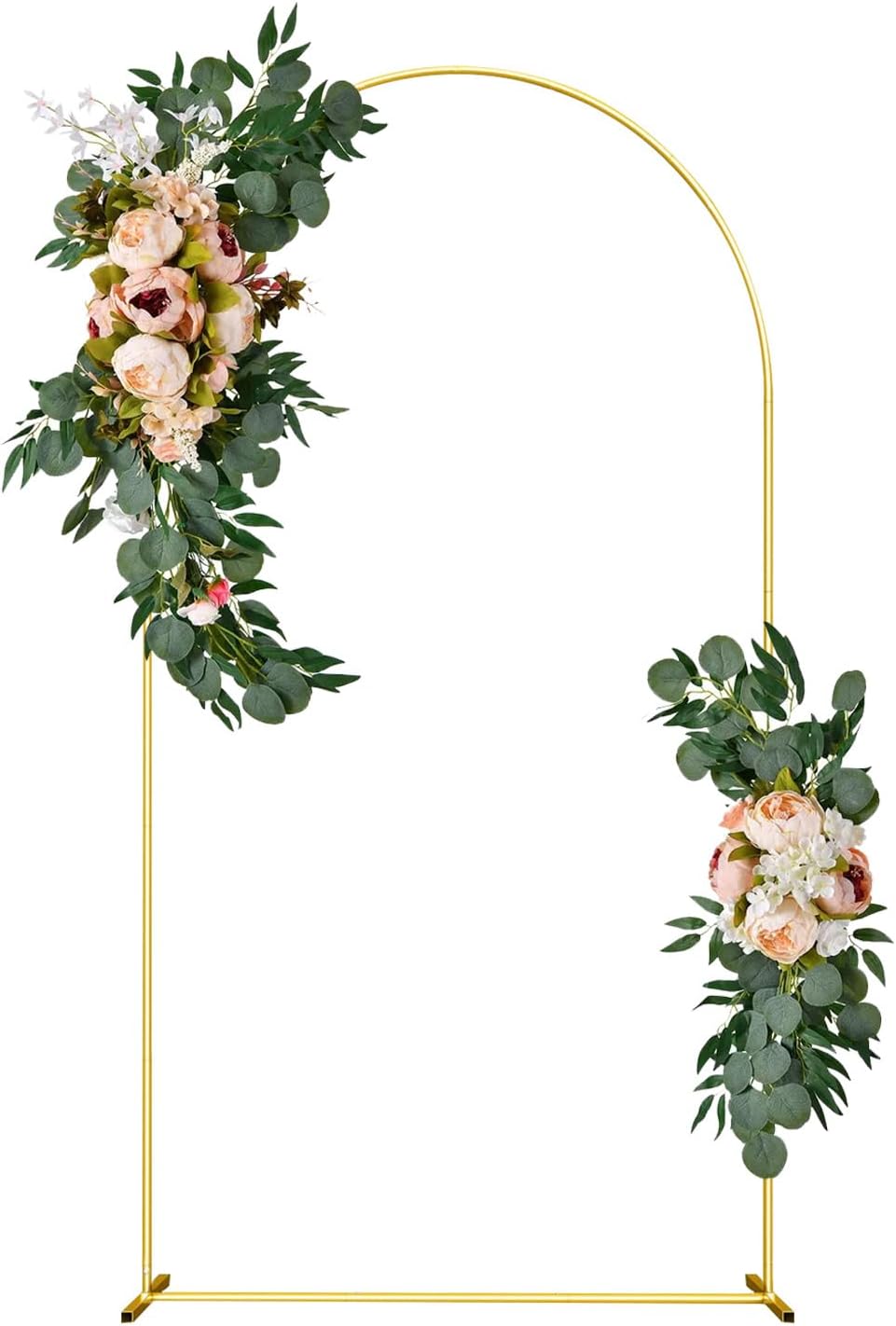 Wedding Arch Backdrop Stand 6.6FT Gold Wedding Balloon Arched Backdrop Stand Square Arch Frame for Birthday Party Bridal Baby Shower Ceremony Decoration