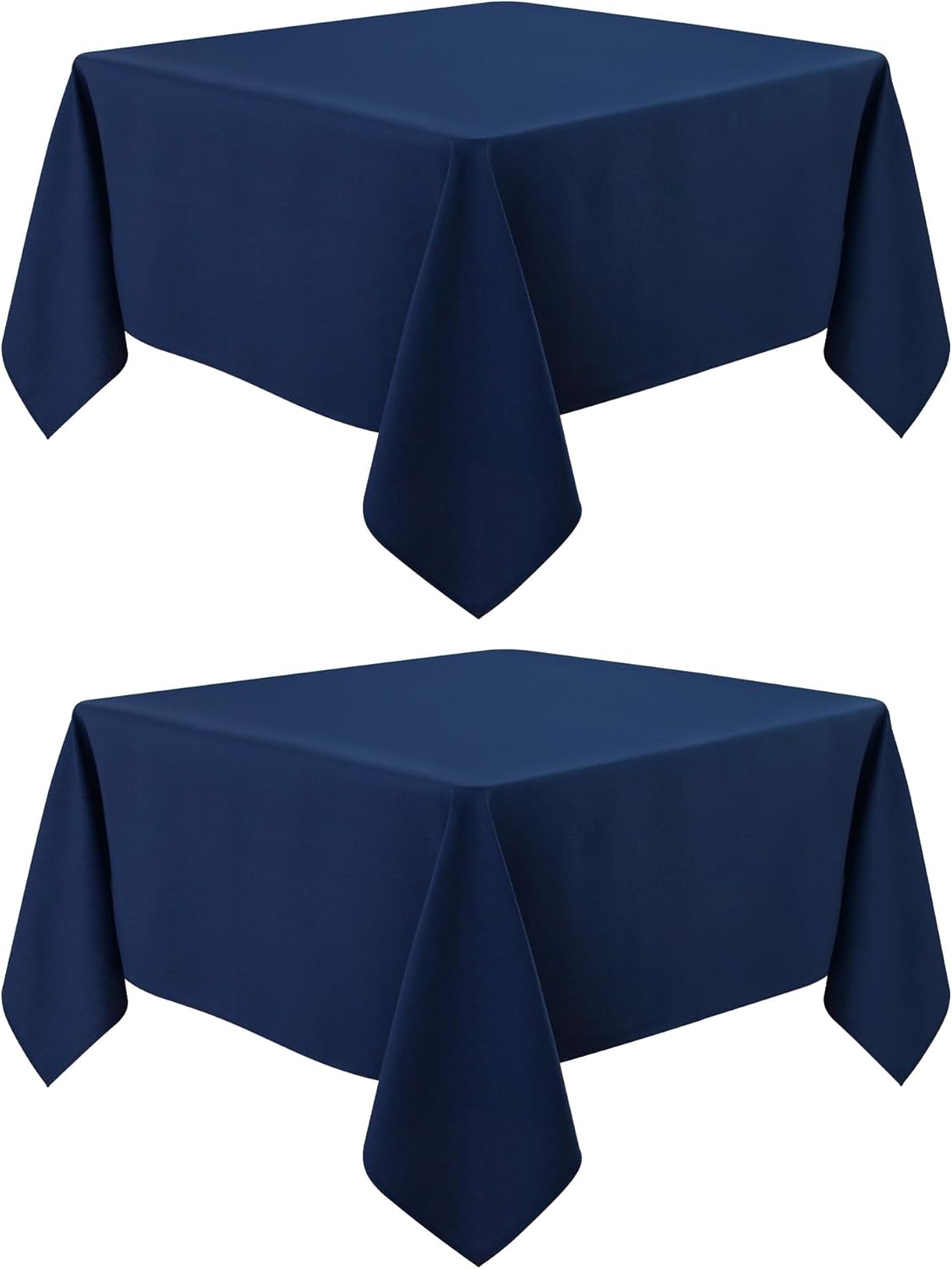 2 Pack Square Table Cloth 52X52 Inch Navy Washable Fabric Tablecloth Polyester Solid Dining Table Cover for Birthday Party Dinner Holiday Outdoor Indoor
