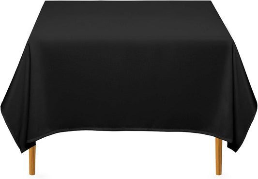 Lann's Linens - 10 Premium 70" Square Tablecloths for Wedding/Banquet/Restaurant - Polyester Fabric Table Cloth - Black
