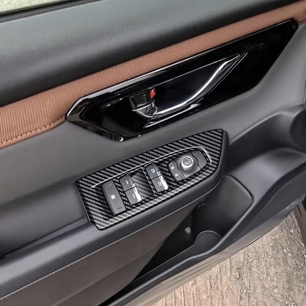 4pcs Carbon Fiber Style Front Rear Doors Window Glass Lift Switch Panel Cover Decorative Sticker Protection Car Interior Accessories for 2025 Subaru Forester KT17