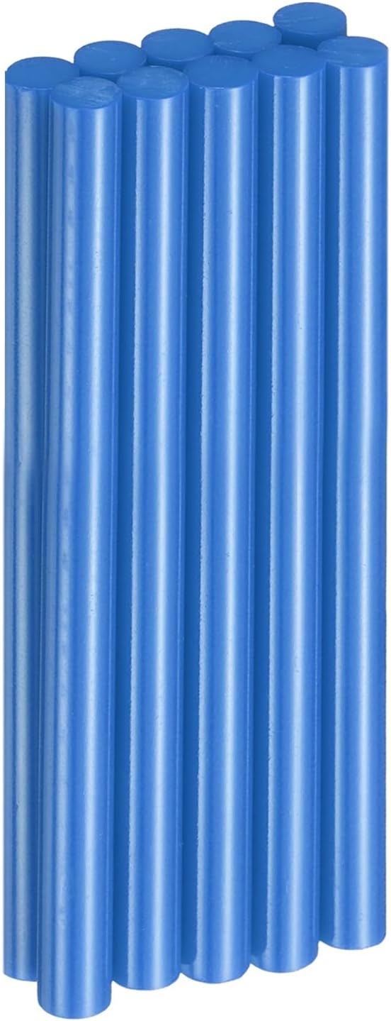 HARFINGTON 10pcs Hot Glue Sticks 0.43" Dia x 5.91" Long EVA Mini Hot Melt Adhesive Glue Stick for Hot Melt Gun Wood Plastic Glass Flowers Fabrics Foam, Blue