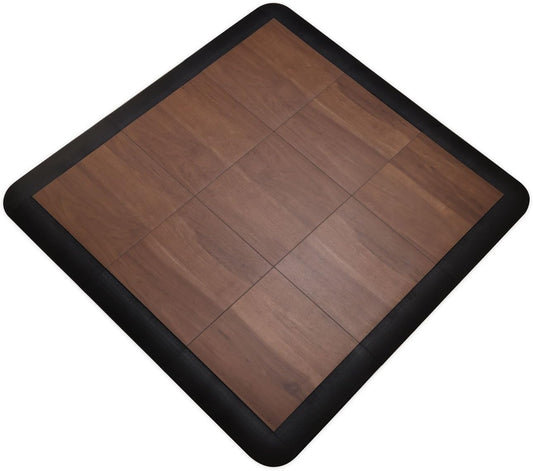 Big Floors 3X3DKMAPLEFLOOR Interlocking Lightweight Plastic Modular Dance Floor Kit (3' x 3'), Dark Maple, 21 Piece