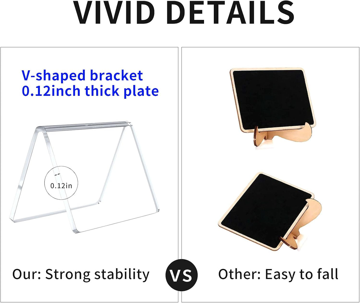 AITEE Mini Tabletop Chalkboard Signs - 10 Pack Acrylic Mini Chalkboard Signs for Food, Weddings, Birthday Parties, Buffet, Bakery