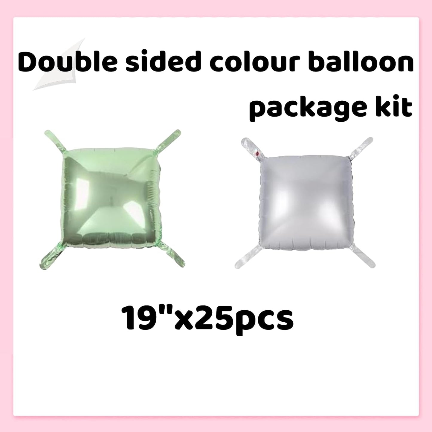 Square Foil Sage Green and White Balloon Wall Backdrop Tunnel Flat Double Sided Mylar Balloon Arch Garland Kit For Oh Baby Shower Bridal Shower Bachelorette Wedding Birthday Party Decorations