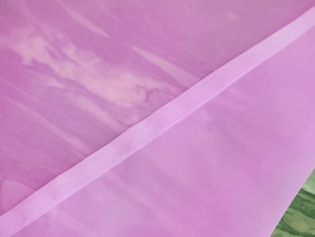 Window Pink Sheer Curtains 90 Inches Long 2 Panels Sheer Curtain Basic Rod Pocket Panel for Bedroom Children Living Room Yard Kitchen (Pink, 52" W x 90" L | 2 pcs)