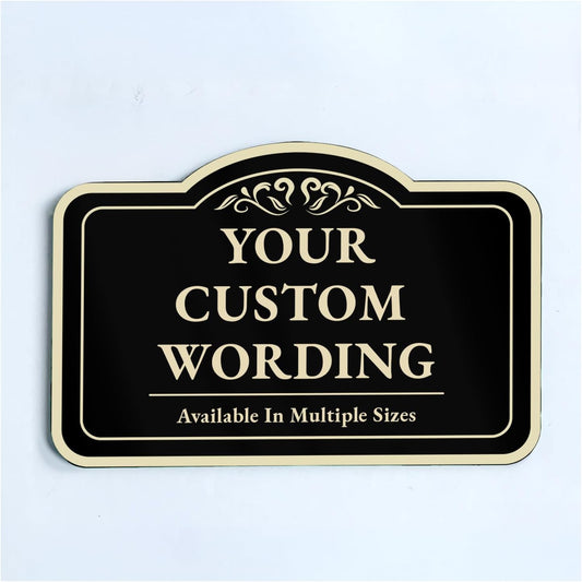 CustomDecor Outdoor Metal Signs - Personalized Aluminum, Driveway Signs, Waterproof - USA Made, Design 1 Black Charcoal 12x8 In