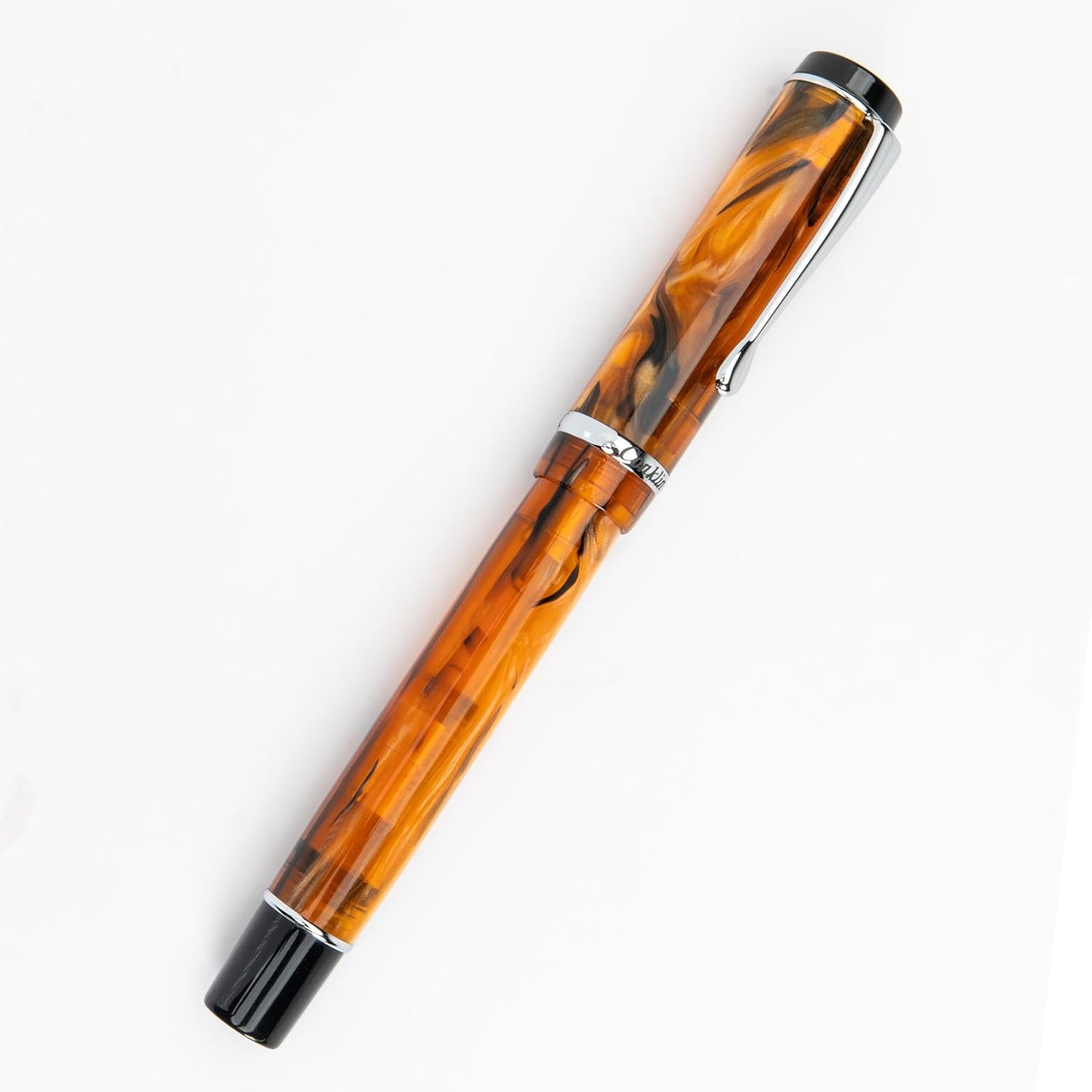 Conklin Duragraph Fountain Pen Amber - Extra Fine Nib, Precision Writing Instrument with Warm Amber Finish