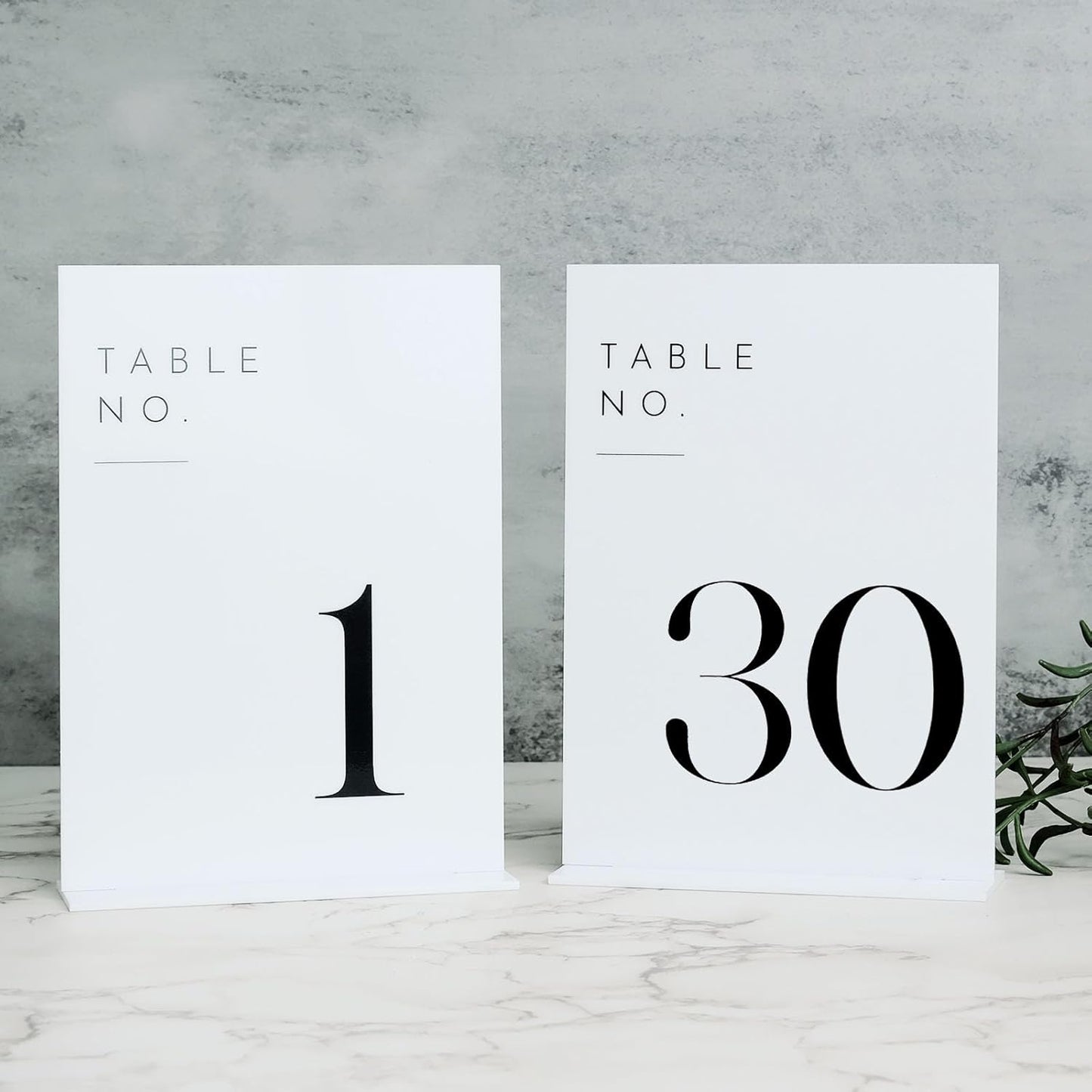 JINMURY White Wedding Table Numbers 1-30 with Stands, 5"x7" White Acrylic Table Numbers, Perfect for Wedding Reception, Party, Anniversary, Event
