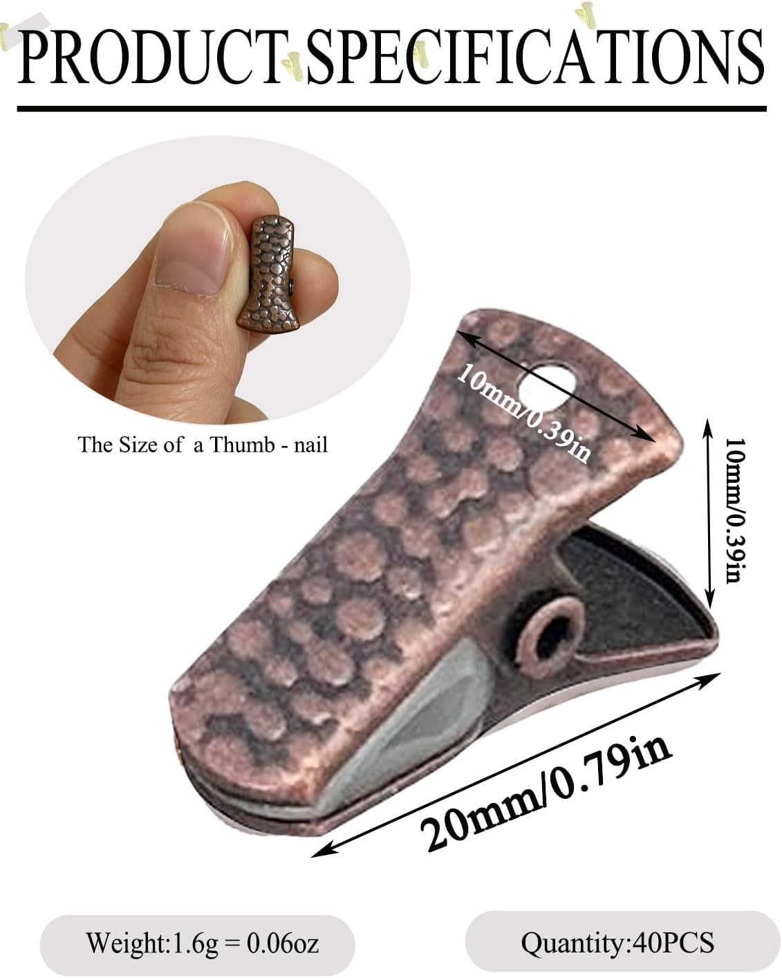 40-Pack Small Alligator Clips with Steel Core & Non-Slip Silicone| Multipurpose Clips for Delicates, DIY Crafts, Office & Home(Copper+Bronze)