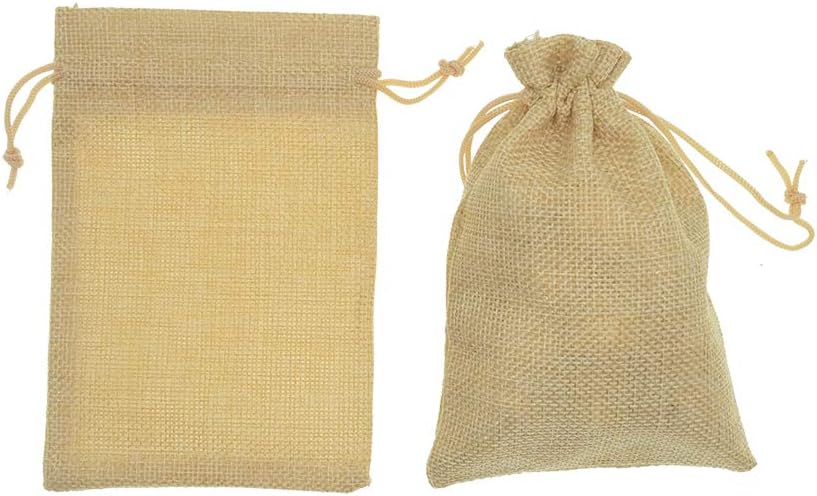 20Pcs Drawstring Burlap Bags 5x7, Flaxen Jute Sacks Jewelry Candy Pouch Christmas Wedding Party Favor Gift Bags