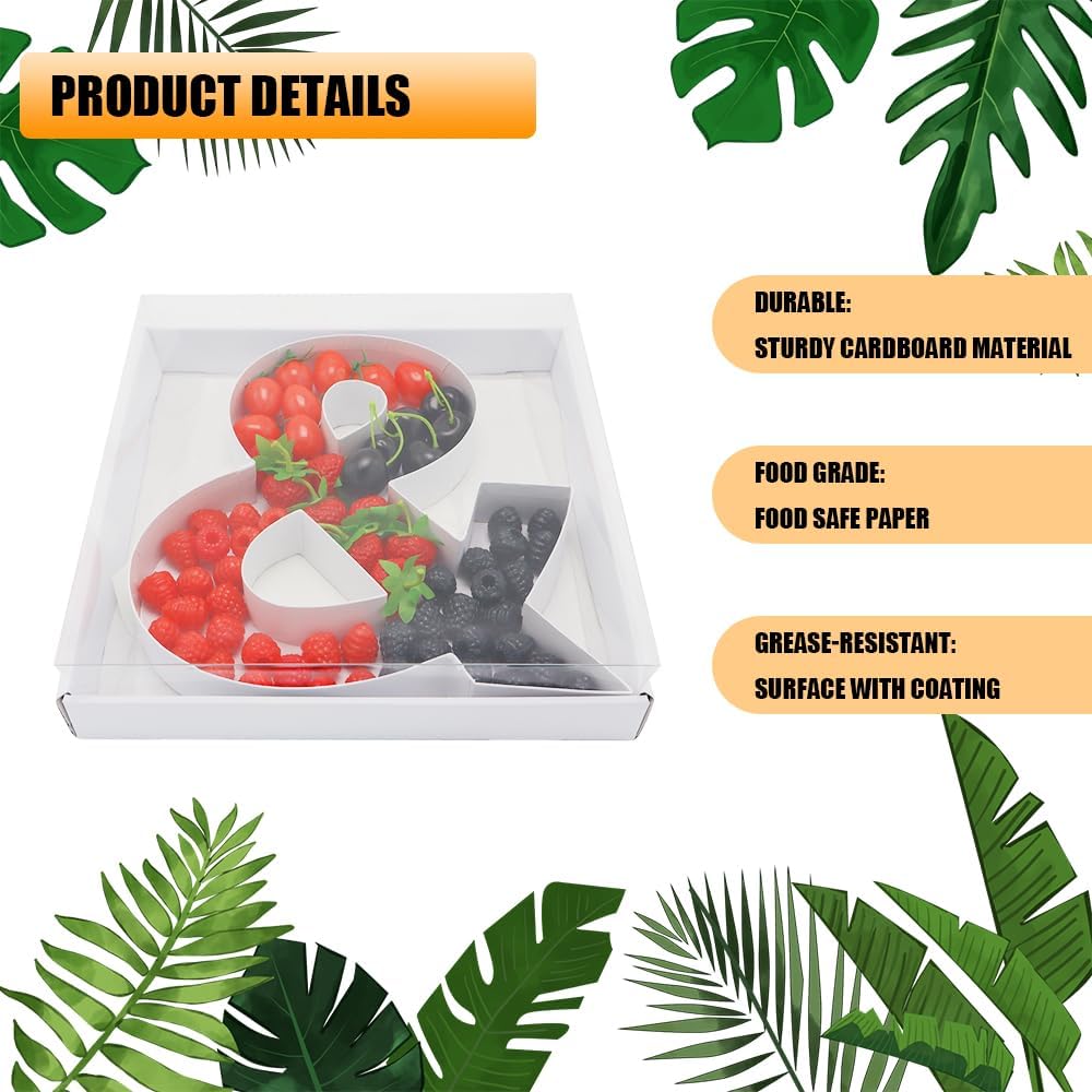 12" Fillable Cardboard Letter Charcuterie Gift Cupcake Box With Cover Sweets Packaging (&)