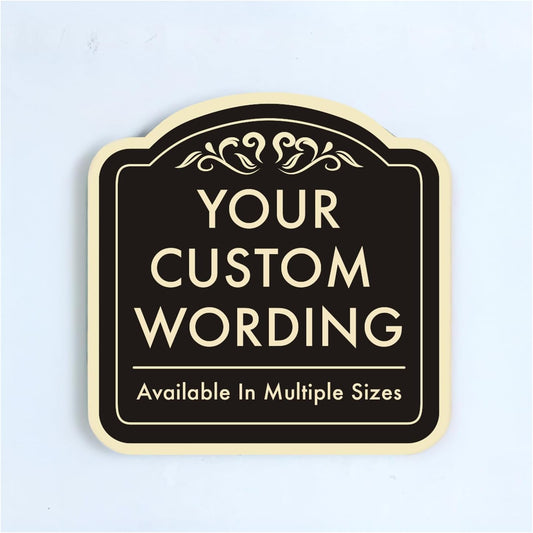 Customized Decorative Outdoor Metal Signs - Personalized Aluminum Driveway Signs, Waterproof, Black Charcoal 18x18 In