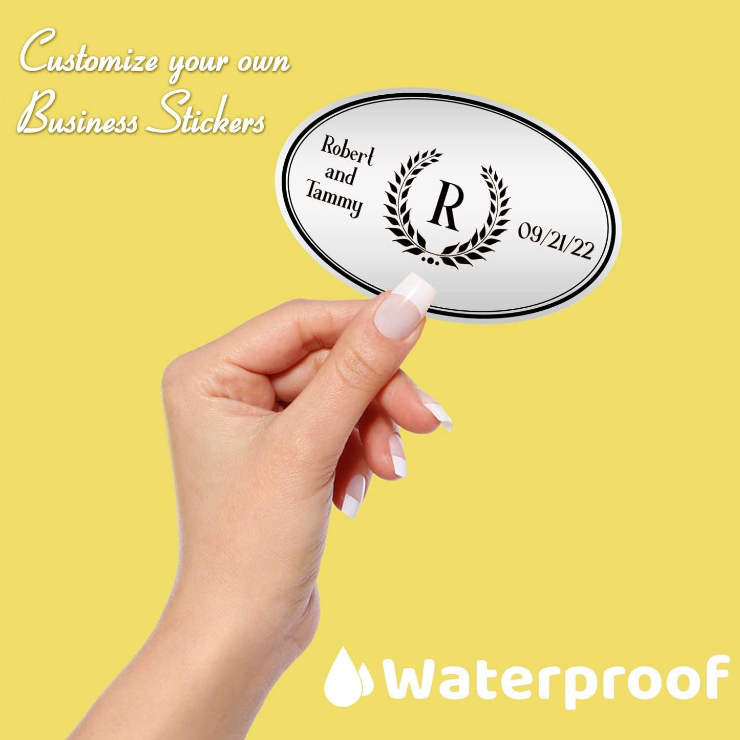 Custom Logo Stickers for Business, Personalised Logo Labels - Any Shape, Waterproof, Glossy (Silver Matte)