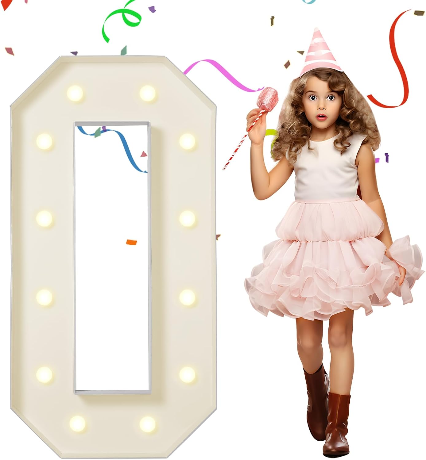 eufony Marquee Letters 4 Feet Tall, 4 FT Marquee Light Up Letters, Giant Light Up Letters 4FT for Birthday Party Baby Shower Gender Reveal Graduation Decorations, Letter O with LED Lights DIY Kit