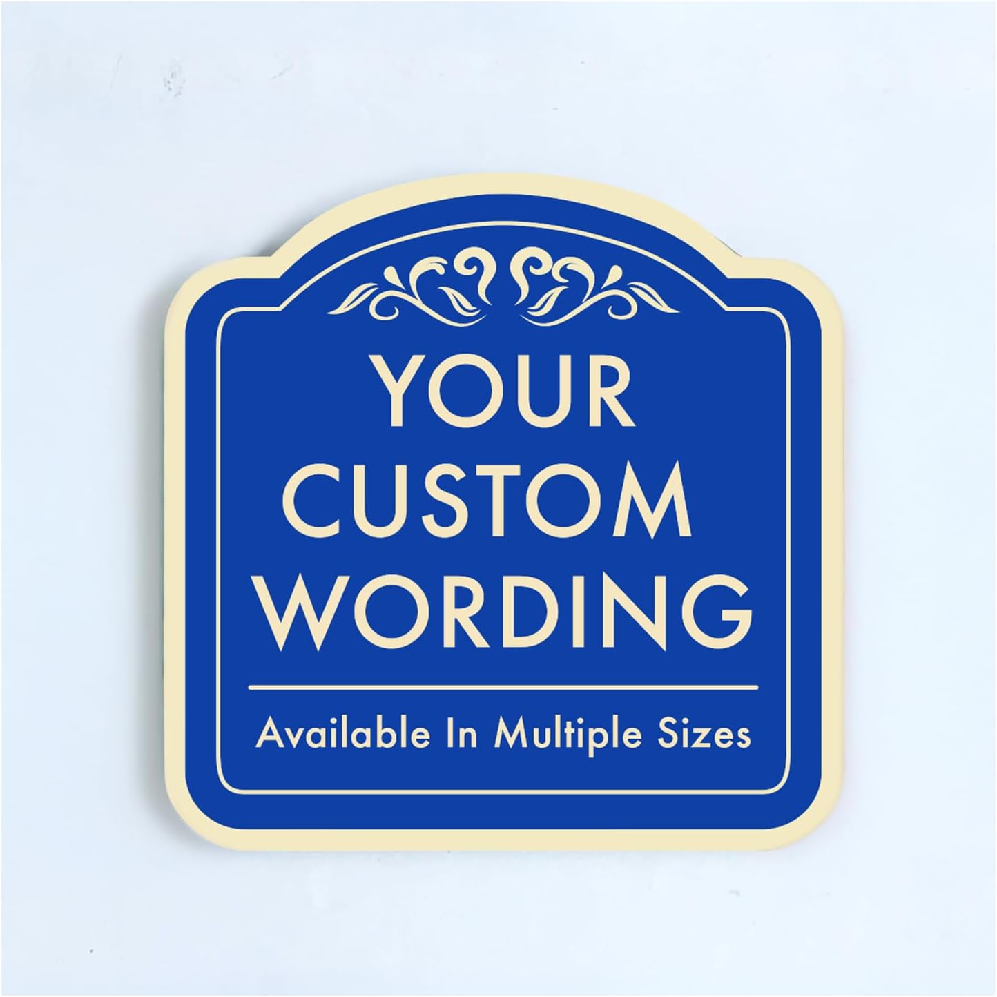 Blue Steel 12x12 Personalized Custom Aluminum Decorative Waterproof Driveway Sign