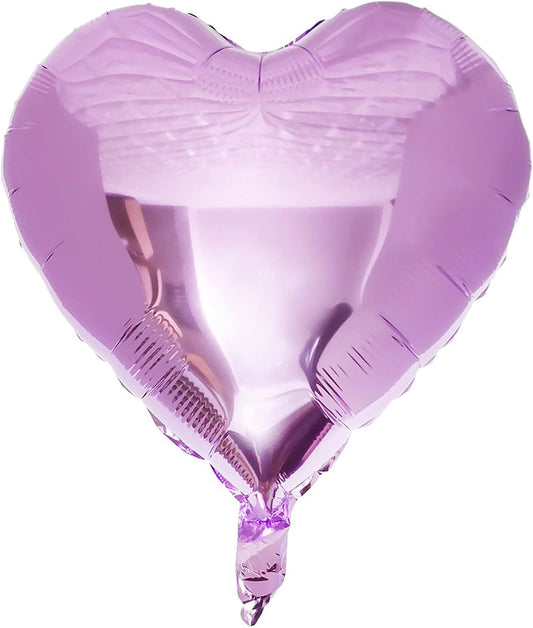 10pcs Pearl Purple Heart Balloons - 18 Inch Mylar Balloons for Baby Shower, Wedding, Valentine's Day Decorations
