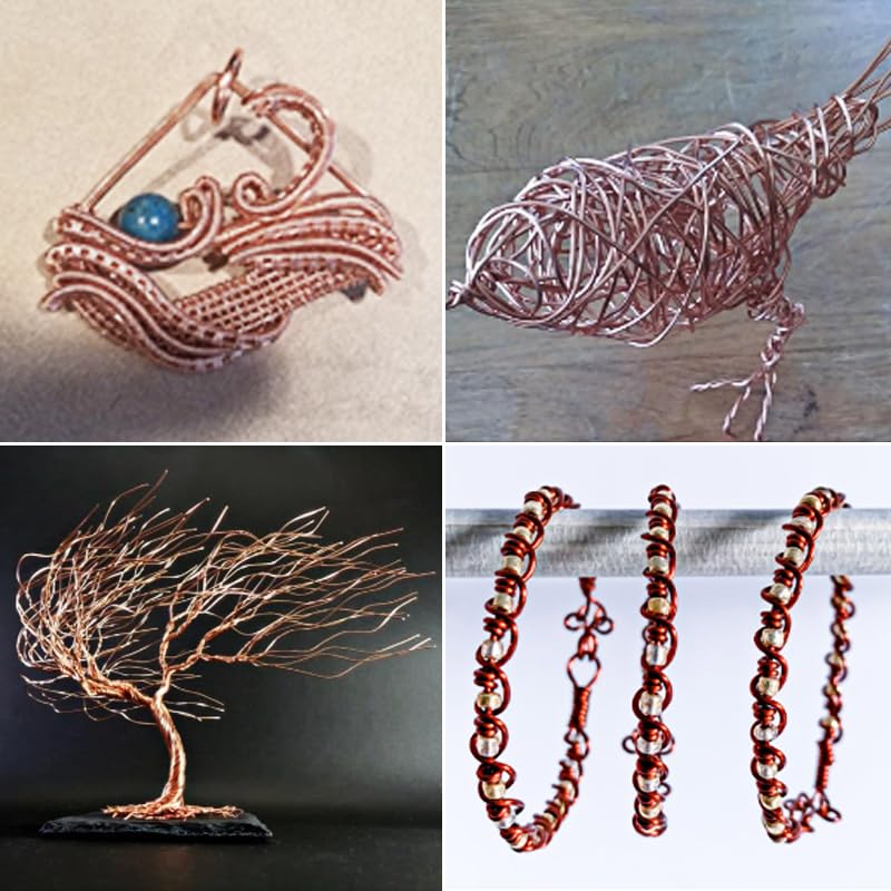 24 Gauge 266 Feet 5 oz 99.9% Dead Soft Copper Wire for Electroculture Gardening, Jewelry Making, Beading, Science Projects, DIY Artwork, Pure Bare Copper Wire