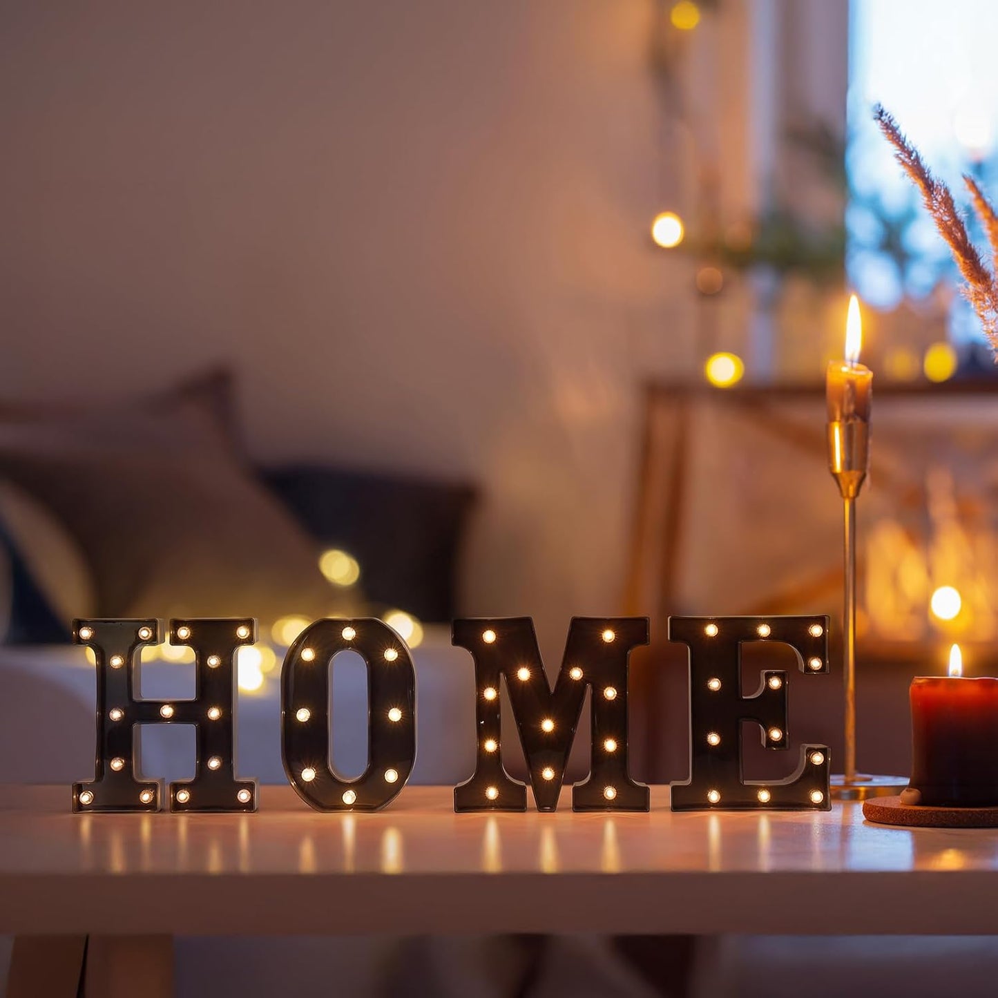 Foaky Black LED Letter Lights for Room Decor - Bedroom Wall Decor, Alphabet Lights for Home, Wedding, Party - Battery Operated （O）