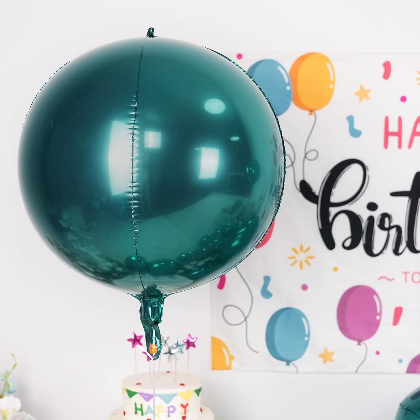 12Pcs Dark Green Round Foil Balloons, 22" 15" 10" 4D Helium Ball Balloon, Metallic Green Foil Balloon for Birthday Graduation Wedding Anniversary New Year Eve Disco Prom Party Decorations