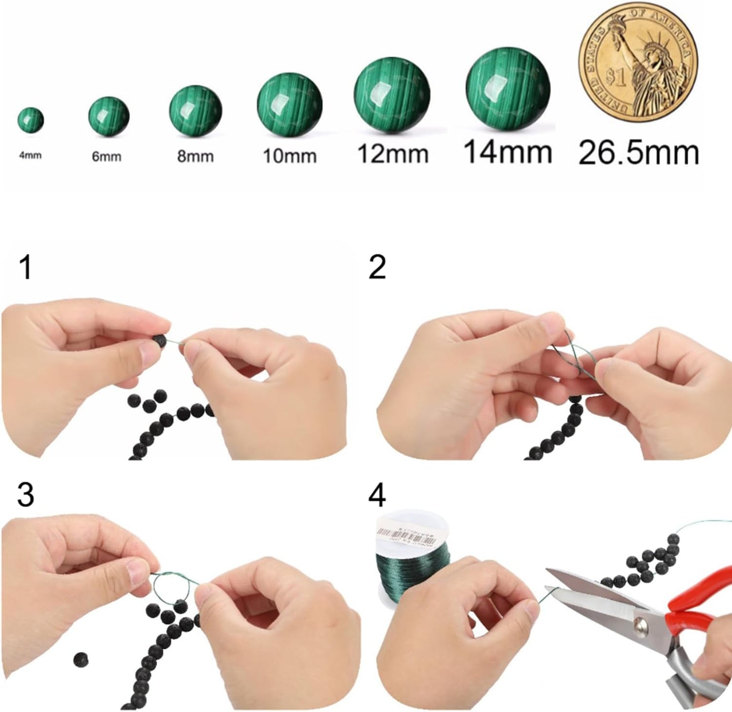 Blue Jade Stone Beads Gemstone Round Crystal Energy Jade Beads Stone Beads for Jewelry Making DIY Bracelet Necklace Jewelry Making 1 Strand 15.5inch 4MM