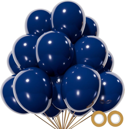 110pcs Navy Blue Balloon 12 Inch, Navy Blue Latex Balloon for Birthday Party Baby Shower Wedding(with 2 Ribbons).