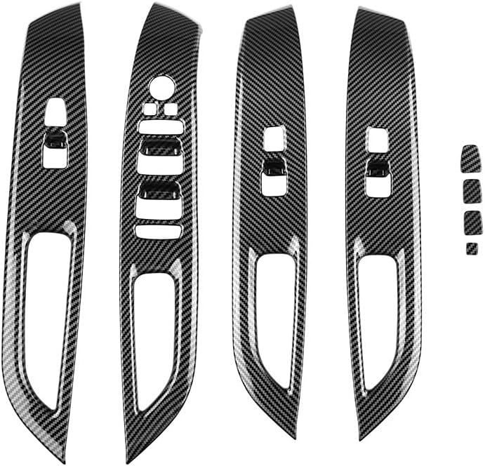 4pcs Carbon Fiber Style Front Rear Doors Window Glass Lift Switch Panel Cover Decorative Sticker Protection Car Interior Accessories for 2022-2024 Hyundai Tucson KT20