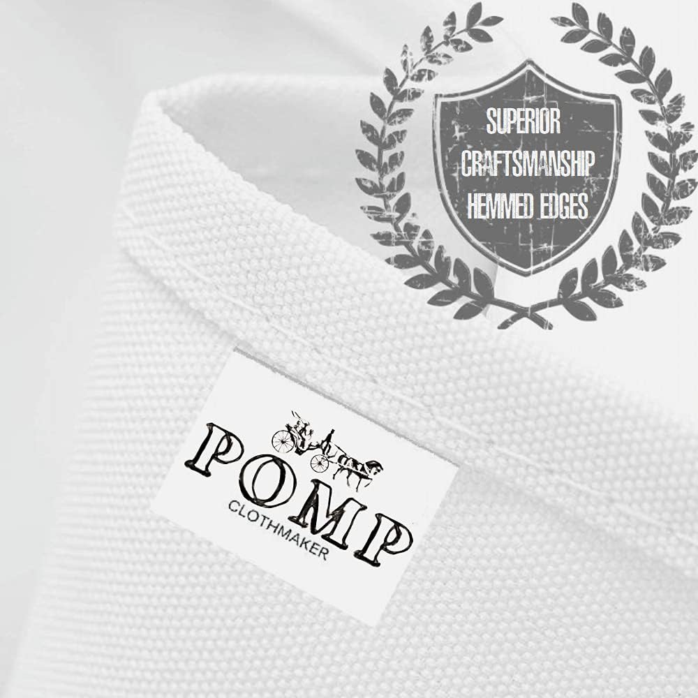 Pomp Pure White 90" x 156" Poplin Polyester Tablecloth (4 Pack) | Wrinkle + Stain Resistant Easy Care Premium Fabric | Fits 8FT Rectangle Table