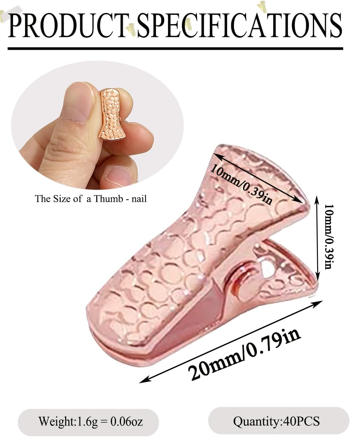 40-Pack Small Alligator Clips with Steel Core & Non-Slip Silicone| Multipurpose Clips for Delicates, DIY Crafts, Office & Home(Rose Gold+Silver)