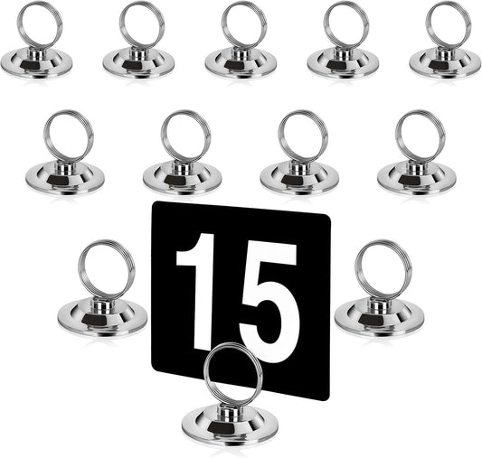 New Star Foodservice 23398 Ring-Clip Table Number Holder/Number Stand/Place Card Holder, Set of 12, 1.5-Inch