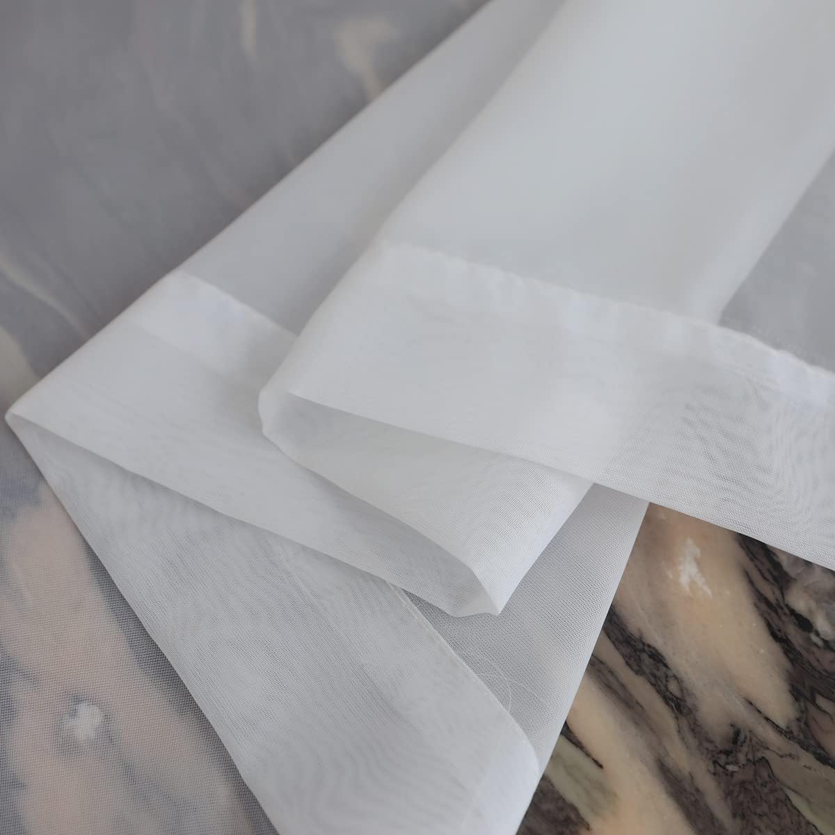 Window Ivory Sheer Curtains 72 Inches Long 2 Panels Sheer Curtain Basic Rod Pocket Panel for Bedroom Children Living Room Yard Kitchen (Ivory, 52" W x 72" L | 2 pcs)