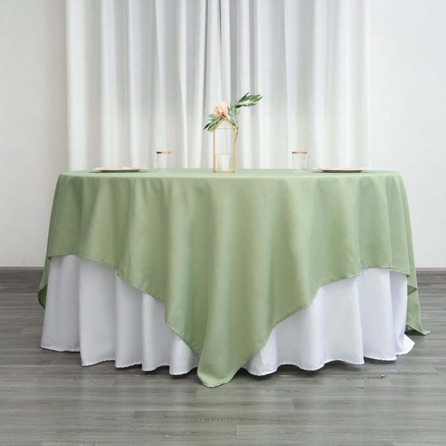 Efavormart 90" Sage Green Wholesale Linens Polyester Square Linen Tablecloth for Kitchen Dining Catering Wedding Birthday Party Events
