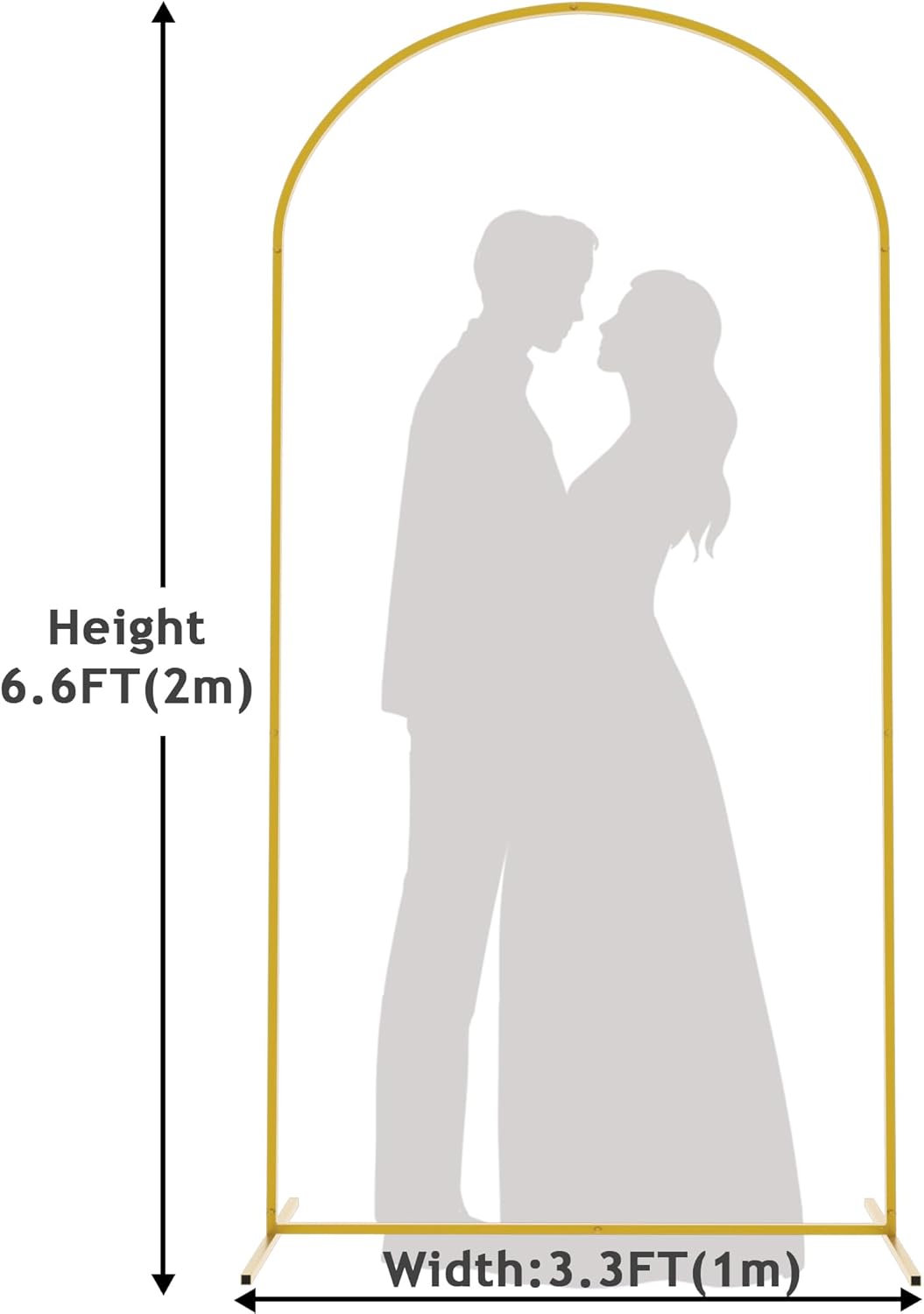 Putros Metal Arch Backdrop Stand 6.6FT Gold Wedding Balloon Arched Backdrop Stand Square Arch Frame for Birthday Party Bridal Baby Shower Ceremony Decoration