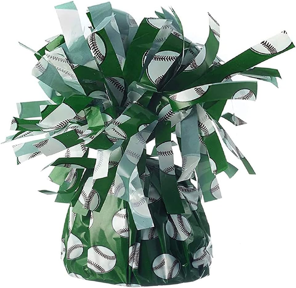 PMU Baseball Kisses Balloon Weights - Decorative Balloon Weight for Christmas, Thanksgiving, Birthday, Party Favors, Wedding & Baby Shower - 6oz. Baseball, Pkg/1