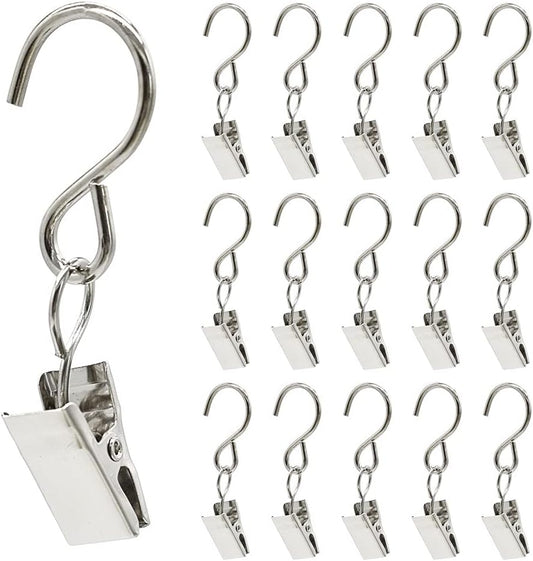 50 Pack Curtain Clip String Hanger Outdoor Indoor Photo Hook Stainless Steel Hook Silver (Silver)