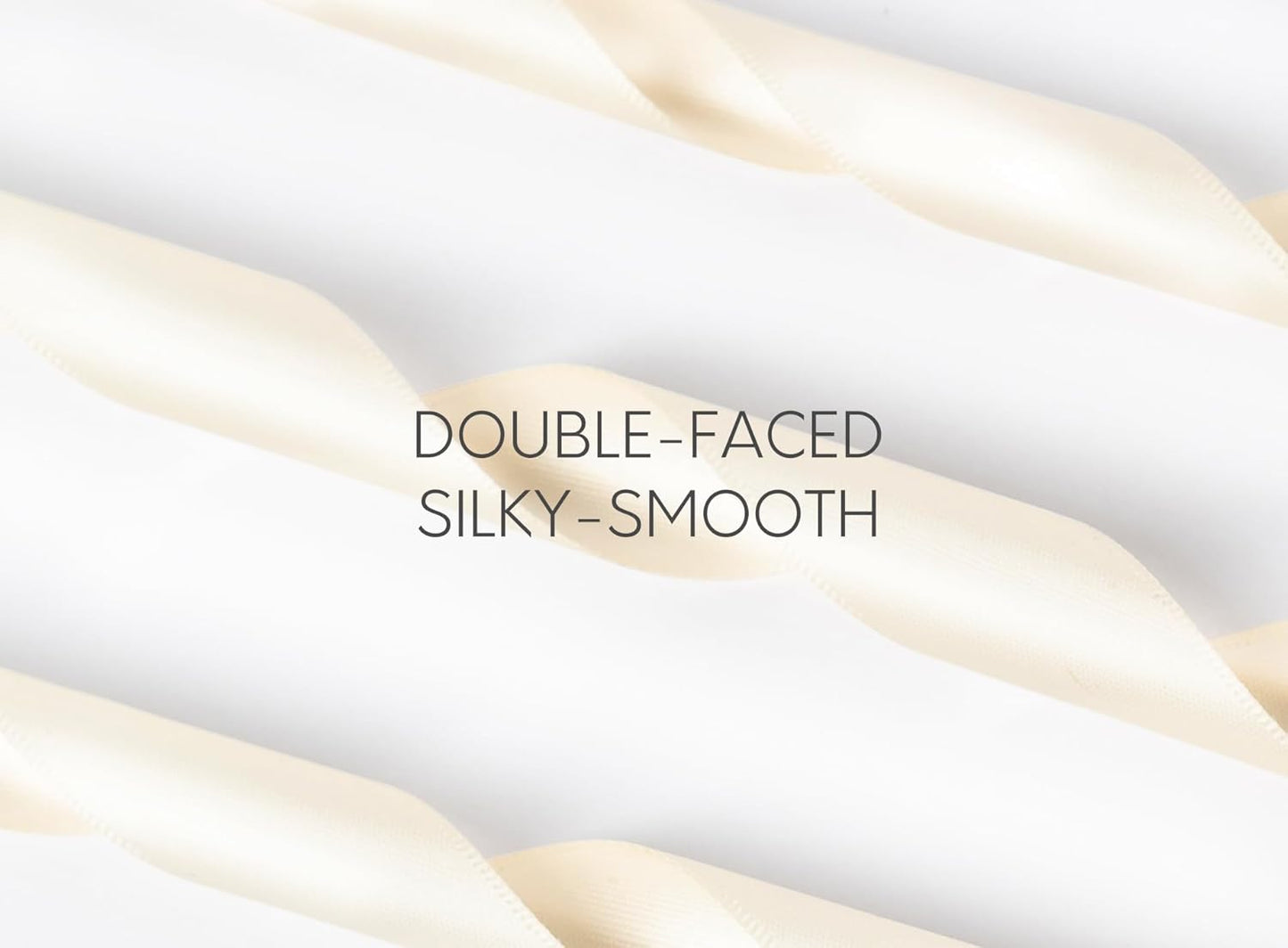 Ivory Satin Ribbon 7/8 Inch x 50 Yards Double-Faced Polyester Cream Ribbons for Christmas Gift Wrapping Bows Crafts Floral Bouquet Wedding Invitations