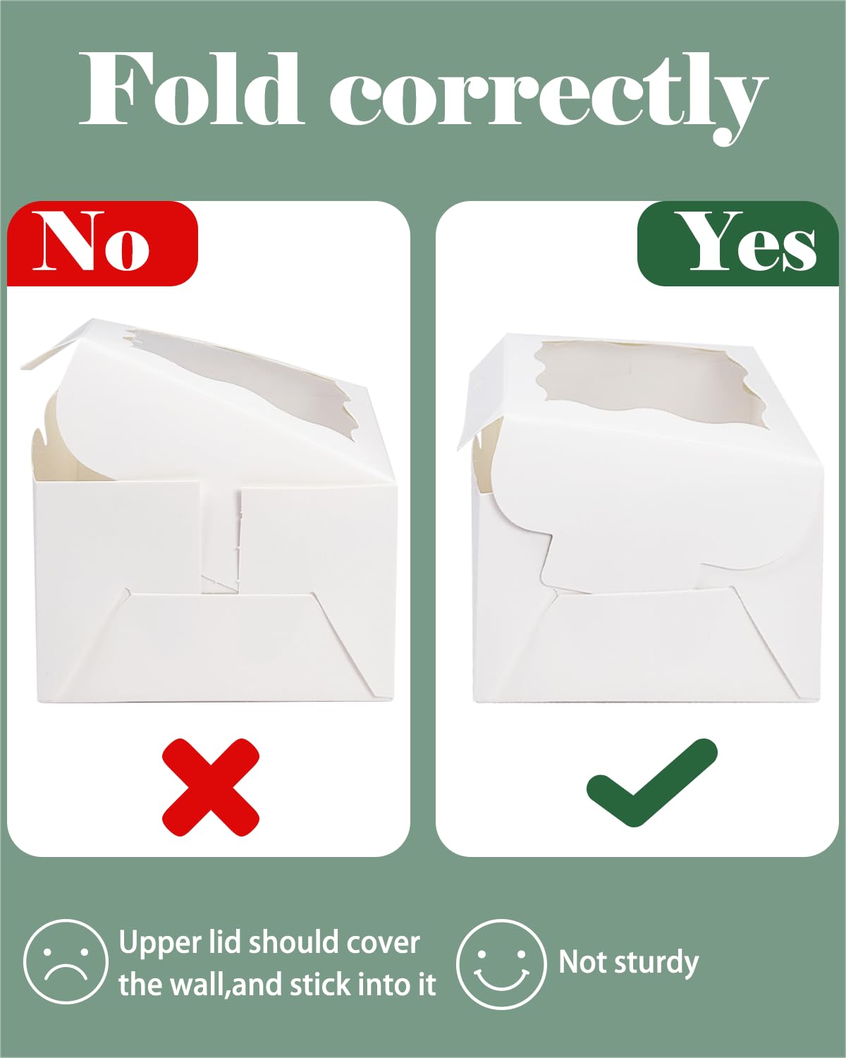 Bakepacker Pink Bakery Boxes with Window 6x6x3 inches Thick & Sturdy Macaroon Pastry Boxes Cookie Boxes for Bakerys（60-Packs）