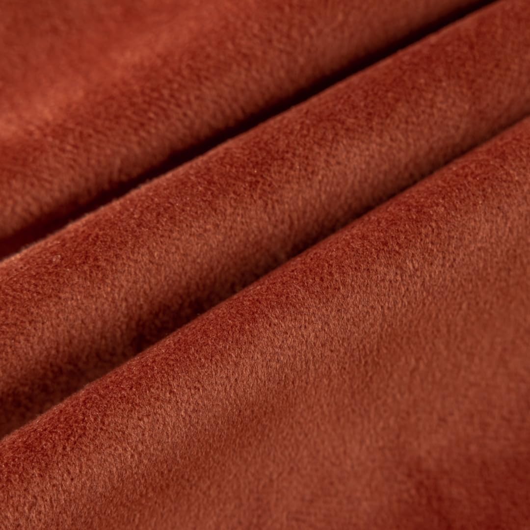 F-CHU Luxury Burnt Orange Tablecloth Thickset Velvet Tablecloth with Beautiful Gold Tassels Table Cloth for Home Decor Wedding, Party, Banquet and Events 60x120-Inch