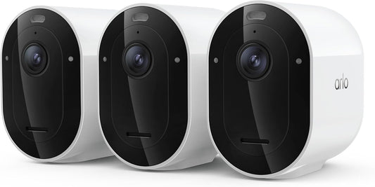 Arlo Pro Security Camera (6th Gen - 2025 Release) - 2K HDR, Battery Power, Event Captions, Emergency Response, 1-Month Trial of Secure Plan, 160° Field of View, Dual-Band WiFi, Spotlight, 3 Cam, White