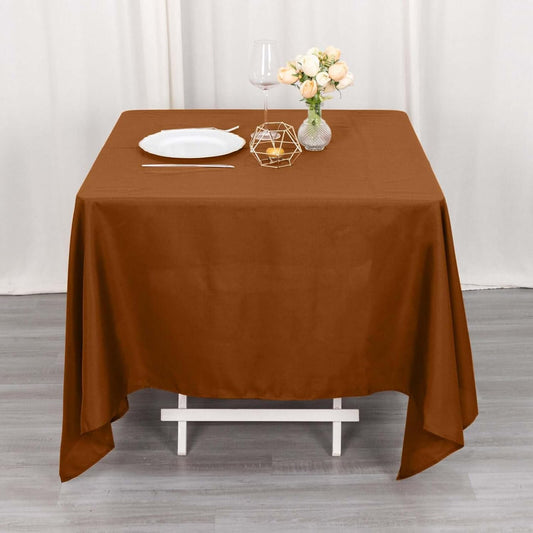 Efavormart 70" Square Linens Cinnamon Brown Wholesale Linens Polyester Square Linen Tablecloth for Wedding Banquet Party Restaurant