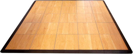 Big Floors 5X5MAPLEFLOOR Interlocking Lightweight Plastic Modular Dance Floor Kit (5' x 5'), Maple, 45 Piece