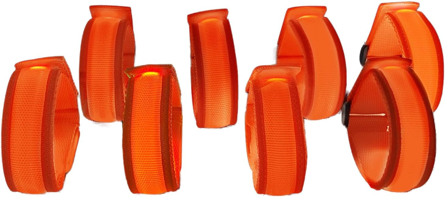 8 Pack LED Bracelets Light Up Wristbands,Glow Flashing Wristbands Glow in The Dark Party Supplies for Party, Festivals, Sports, Camping,Night Events (Orange)