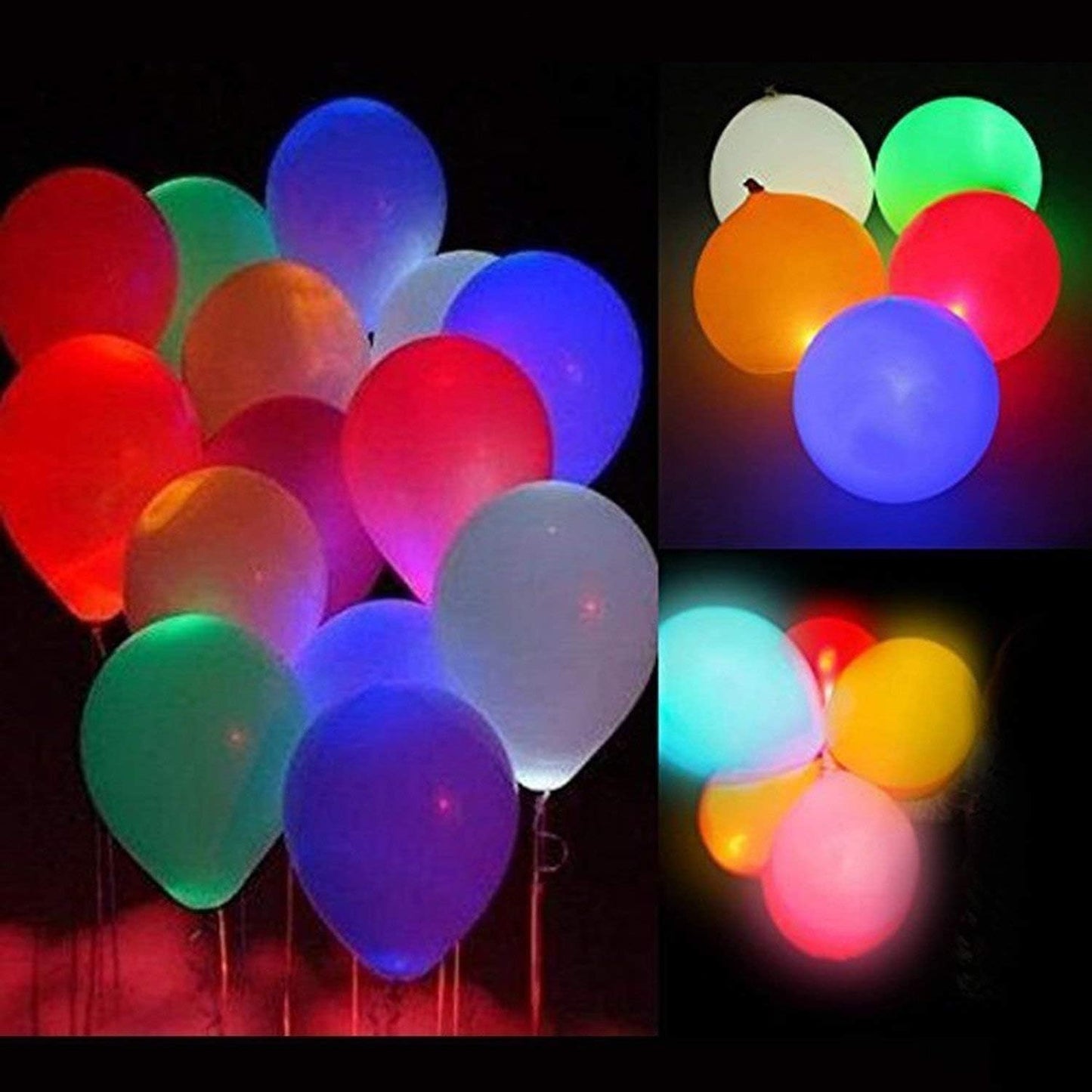 20 LED Light Up Balloons, 12 inch Neon Balloons Mixed Colors Flashing Lasts 24 Hours Glow in the dark for Birthday Glow Party Favors Supplies Wedding Halloween Christmas Decorations