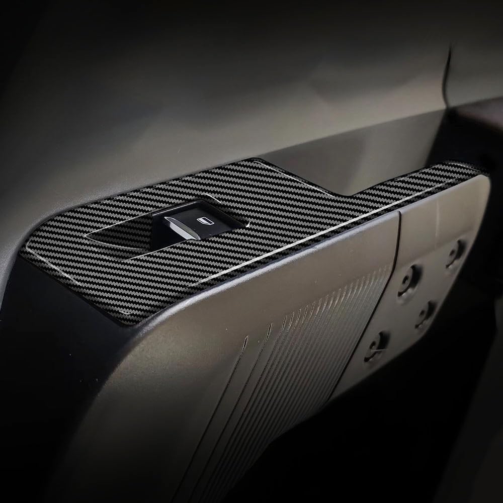 4pcs Carbon Fiber Style Front Rear Doors Window Glass Lift Switch Panel Cover Decorative Sticker Protection Car Interior Accessories for 2022-2025 Ford Maverick KT13