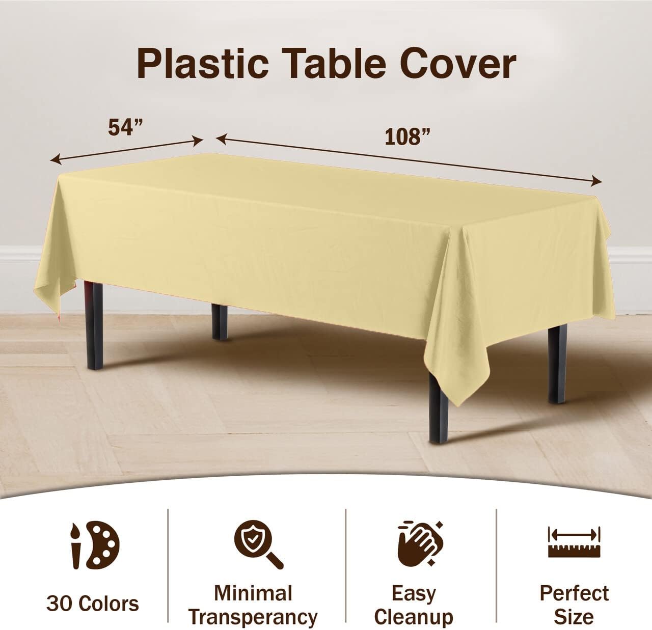 Exquisite *Premium* Light Yellow Table Cover 12 Pack