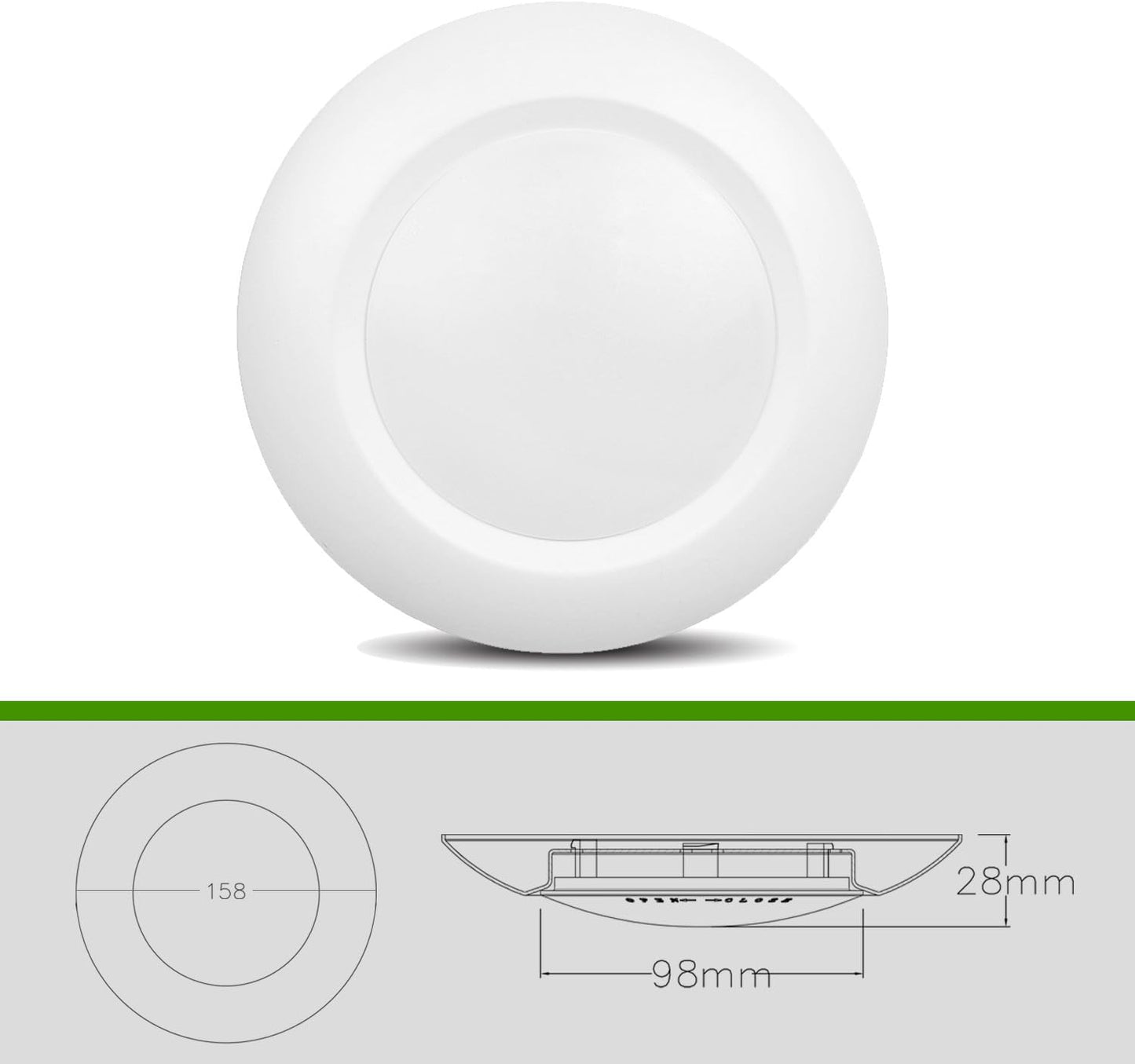 10 Packs 4 Inch LED Low Profile Recessed & Surface Mount Disk Light, Round, 10W, >600 Lumens, 5000K Day Light White, CRI80, DOB Design, Dimmable, ETL Listed, White