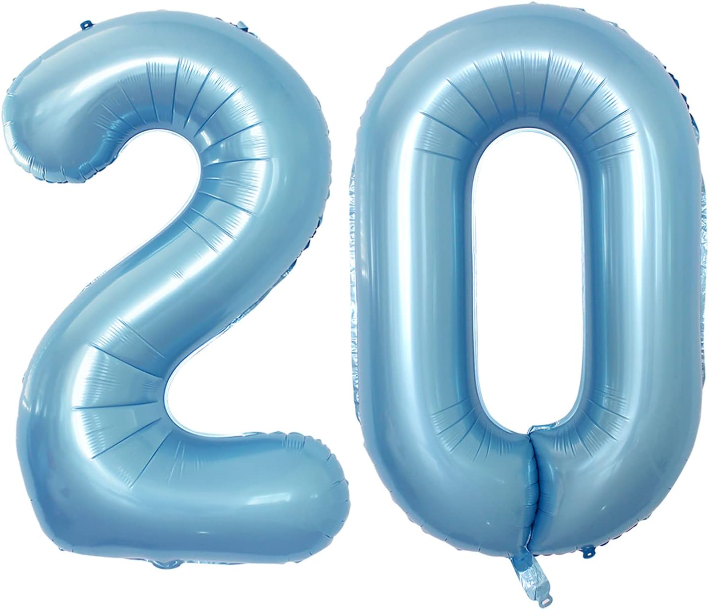 GOER Number 20 Balloons for 20th Birthday Party Decorations,42 Inch Jumbo Foil Helium Balloons for 20th Anniversary (Light Blue)