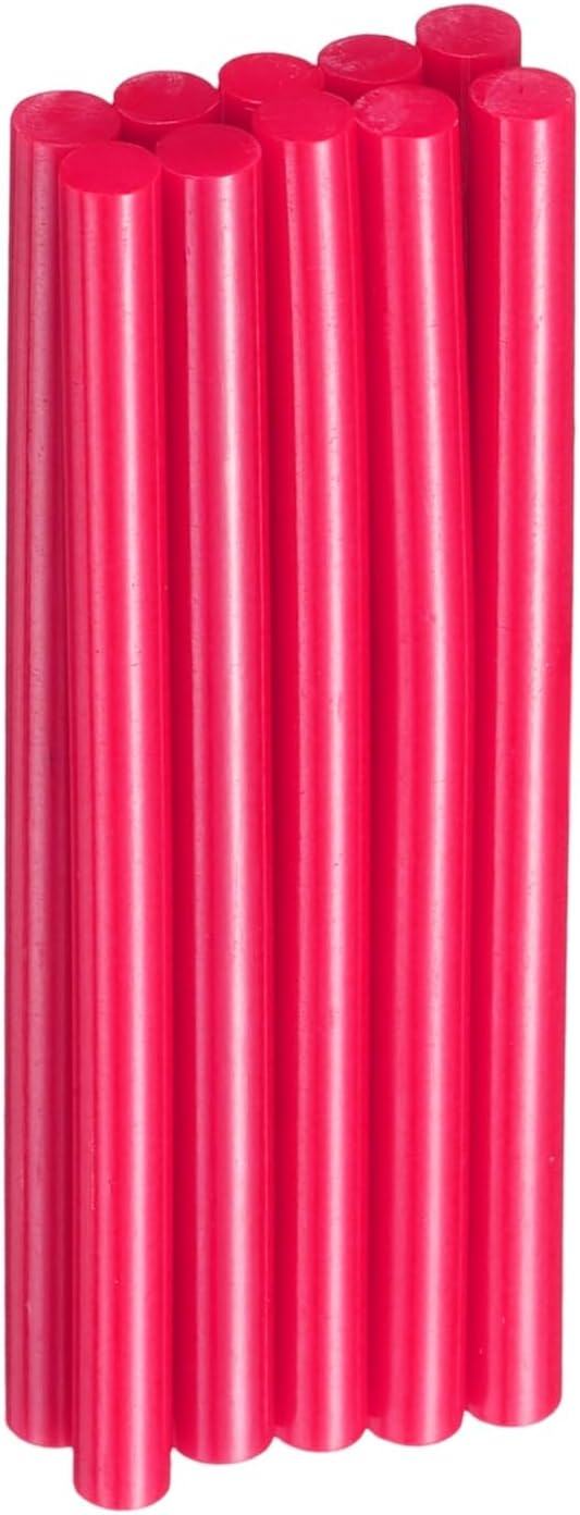 HARFINGTON 10pcs Hot Glue Sticks 0.28" Dia x 3.94" Long EVA Mini Hot Melt Adhesive Glue Stick for Hot Melt Gun Wood Plastic Glass Flowers Fabrics Foam, Rose Red